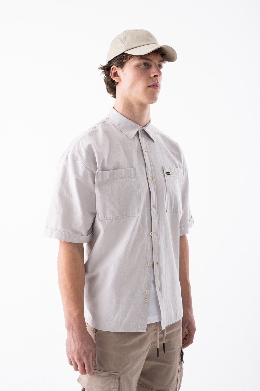 Oversized Dual-Pocket Short-Sleeve Shirt