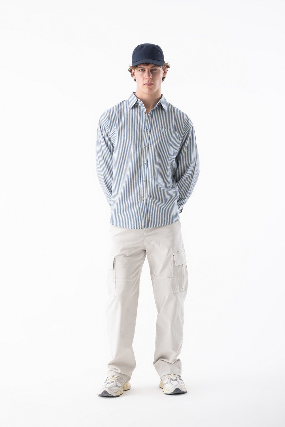 Striped Linen-Blend Long-Sleeve Shirt