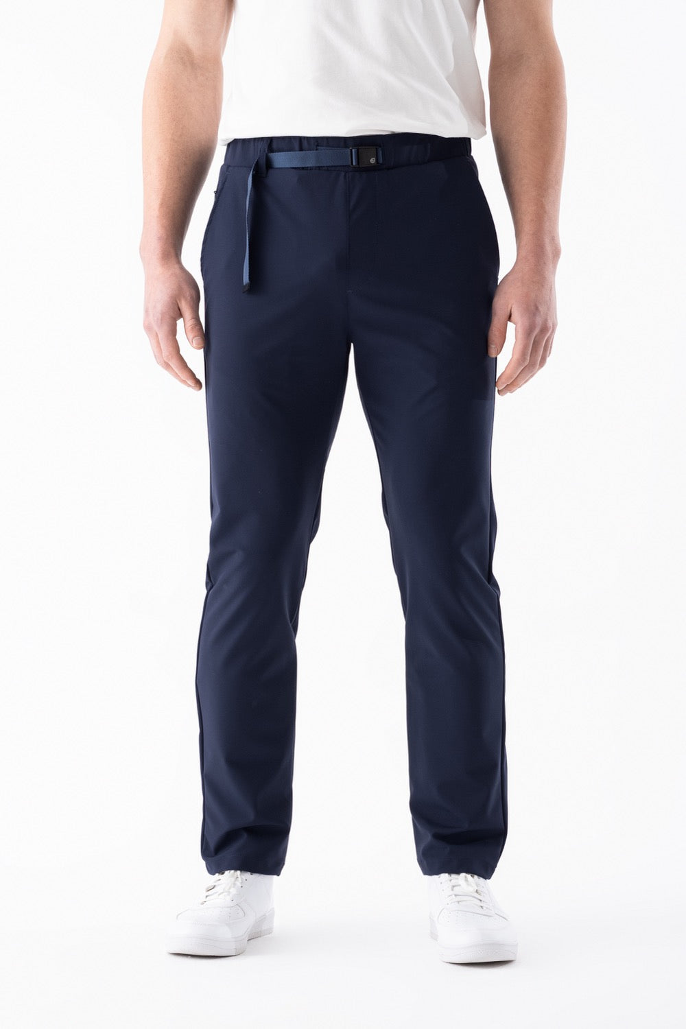 Airlife Waterproof Belted Slim Pants in Navy