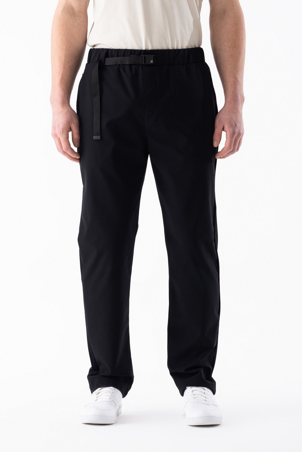 Airlife Waterproof Belted Slim Pants in Black