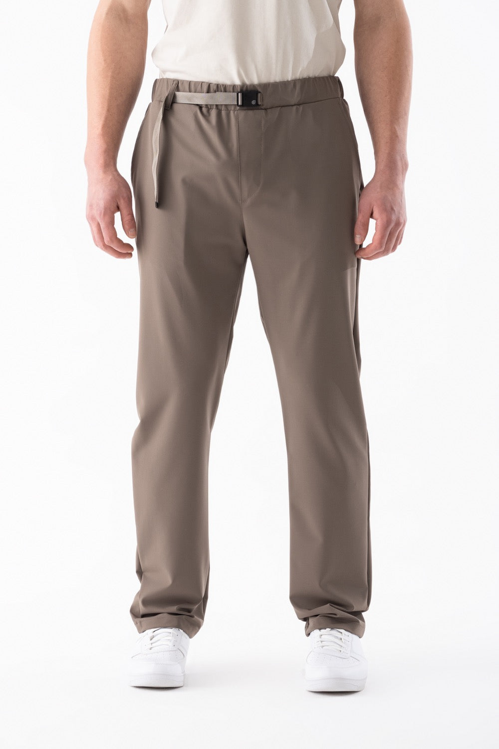 Airlife Waterproof Belted Slim Pants in Taupe