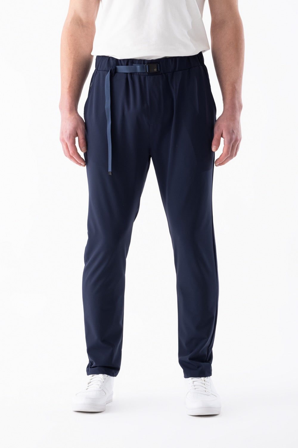 Airlife Waterproof Belted Pleated Pants in Navy