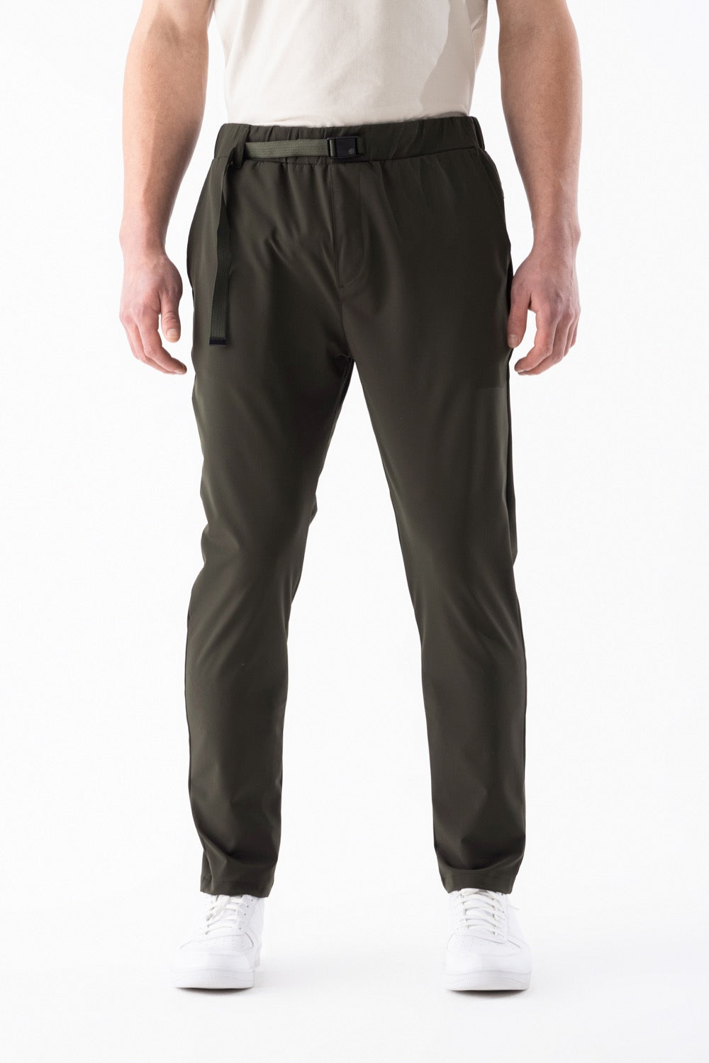 Airlife Waterproof Belted Pleated Pants in Olive