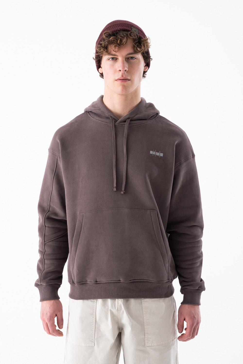 Airlife Oversized Pullover Hoodie in Dark Brown