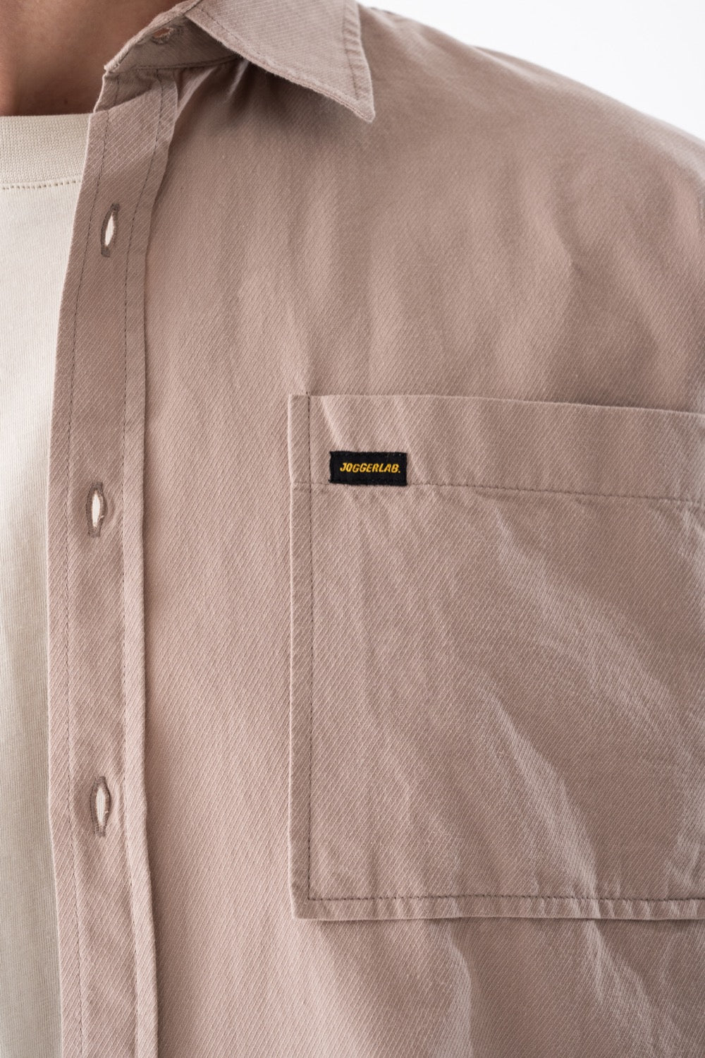 Oversized Dual-Pocket Short-Sleeve Shirt