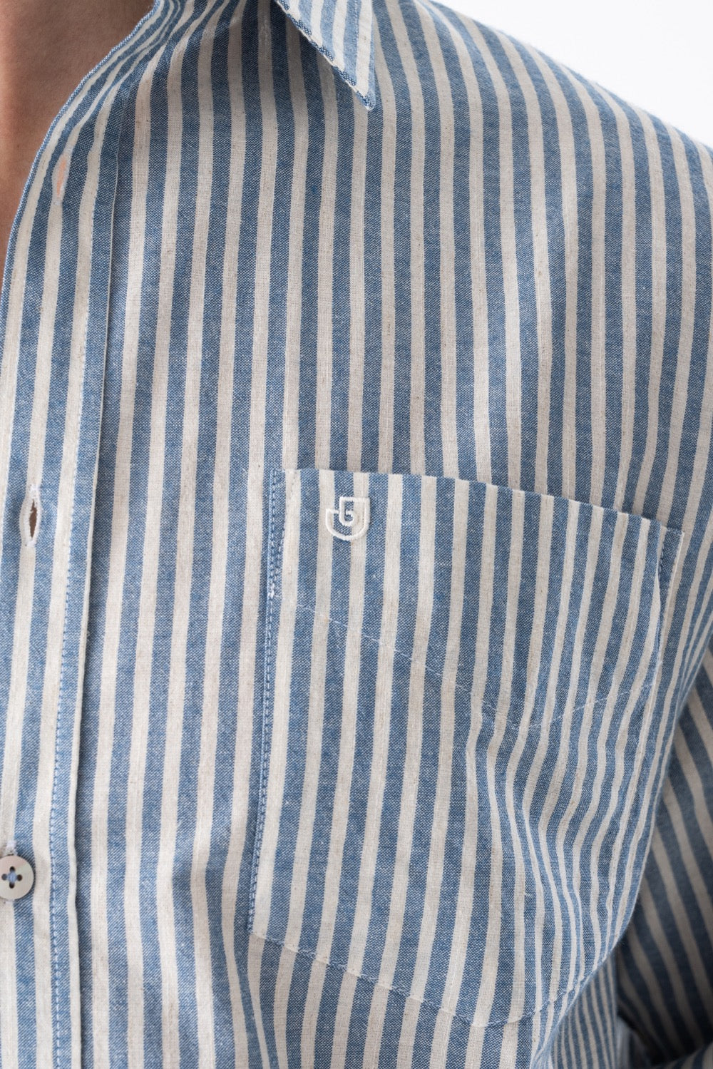 Striped Linen-Blend Long-Sleeve Shirt