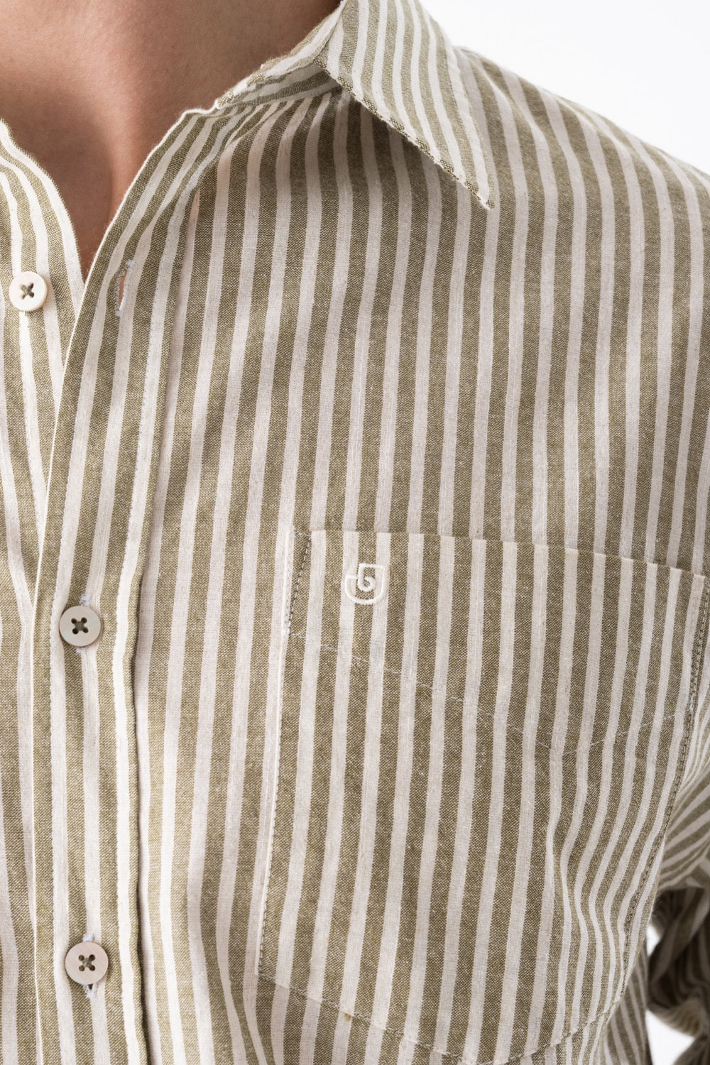 Striped Linen-Blend Long-Sleeve Shirt