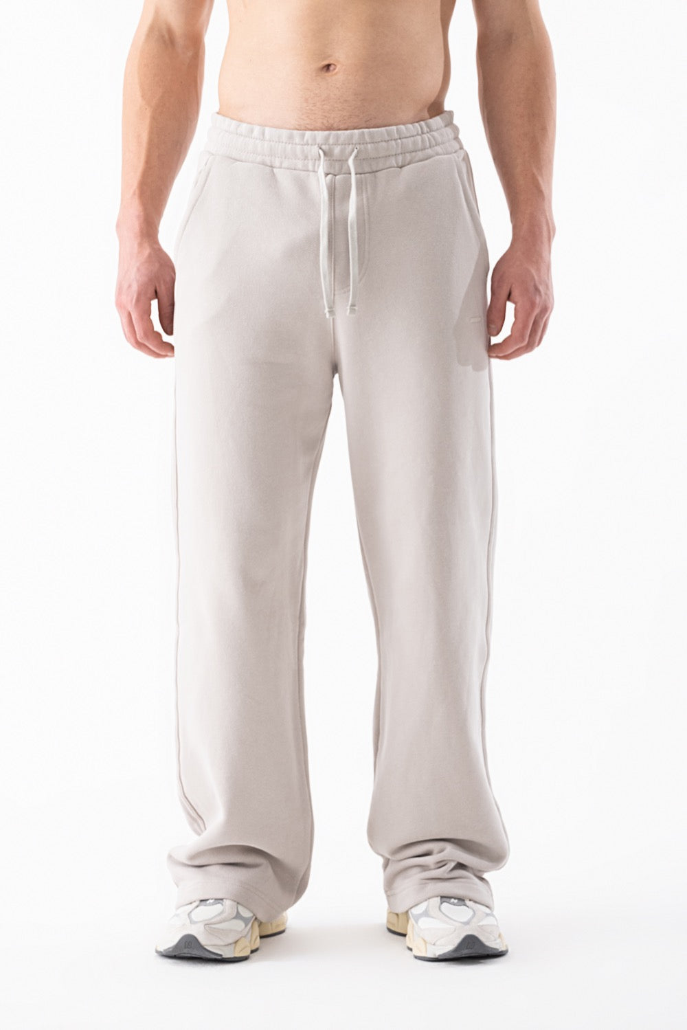 Airlife Wide-Leg Fleece Sweatpants in Cream