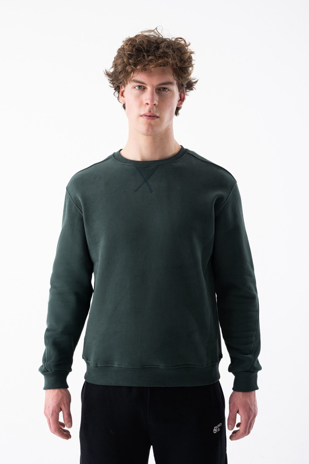 Airlife Oversized Crew Neck Sweatshirt in Forest Green