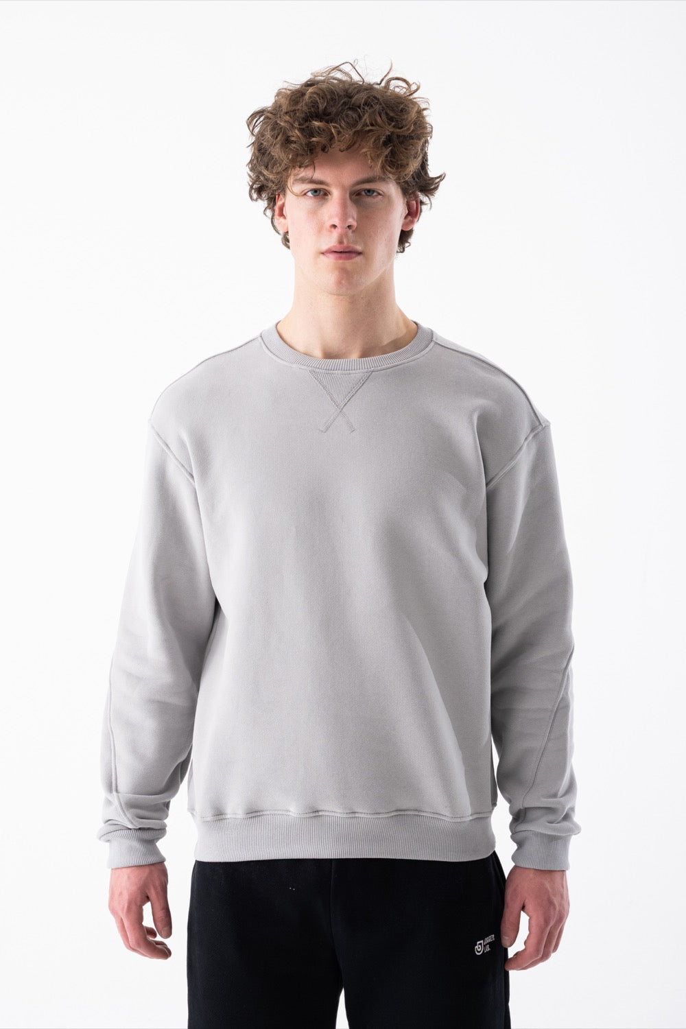 Airlife Oversized Crew Neck Sweatshirt in Light Grey