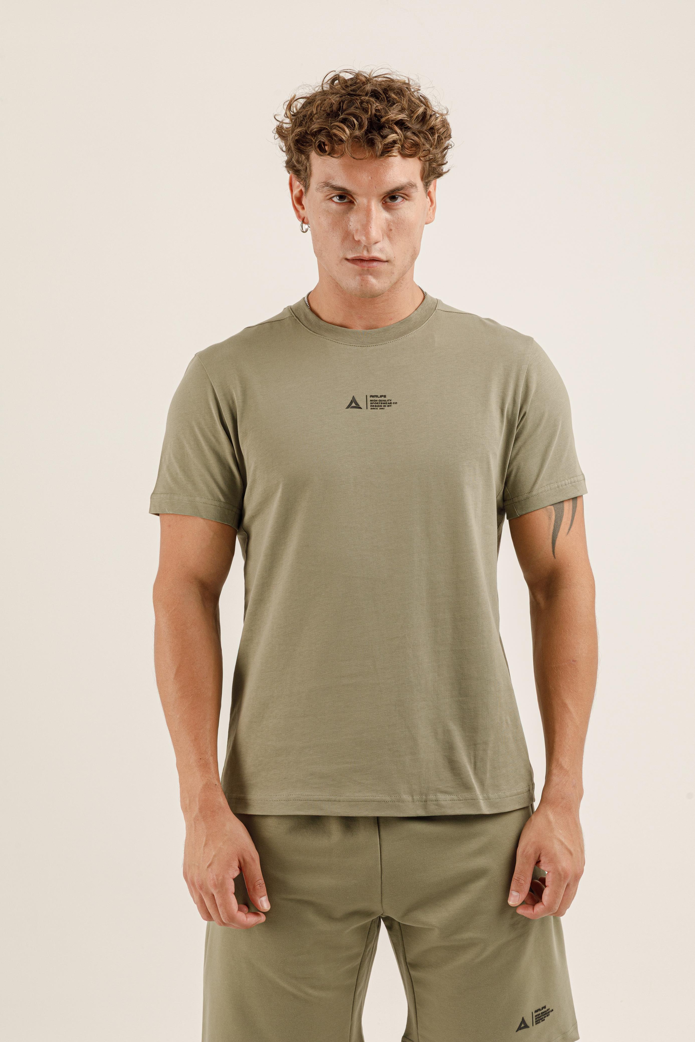 Airlife Airlife Logo Print T-Shirt in Olive