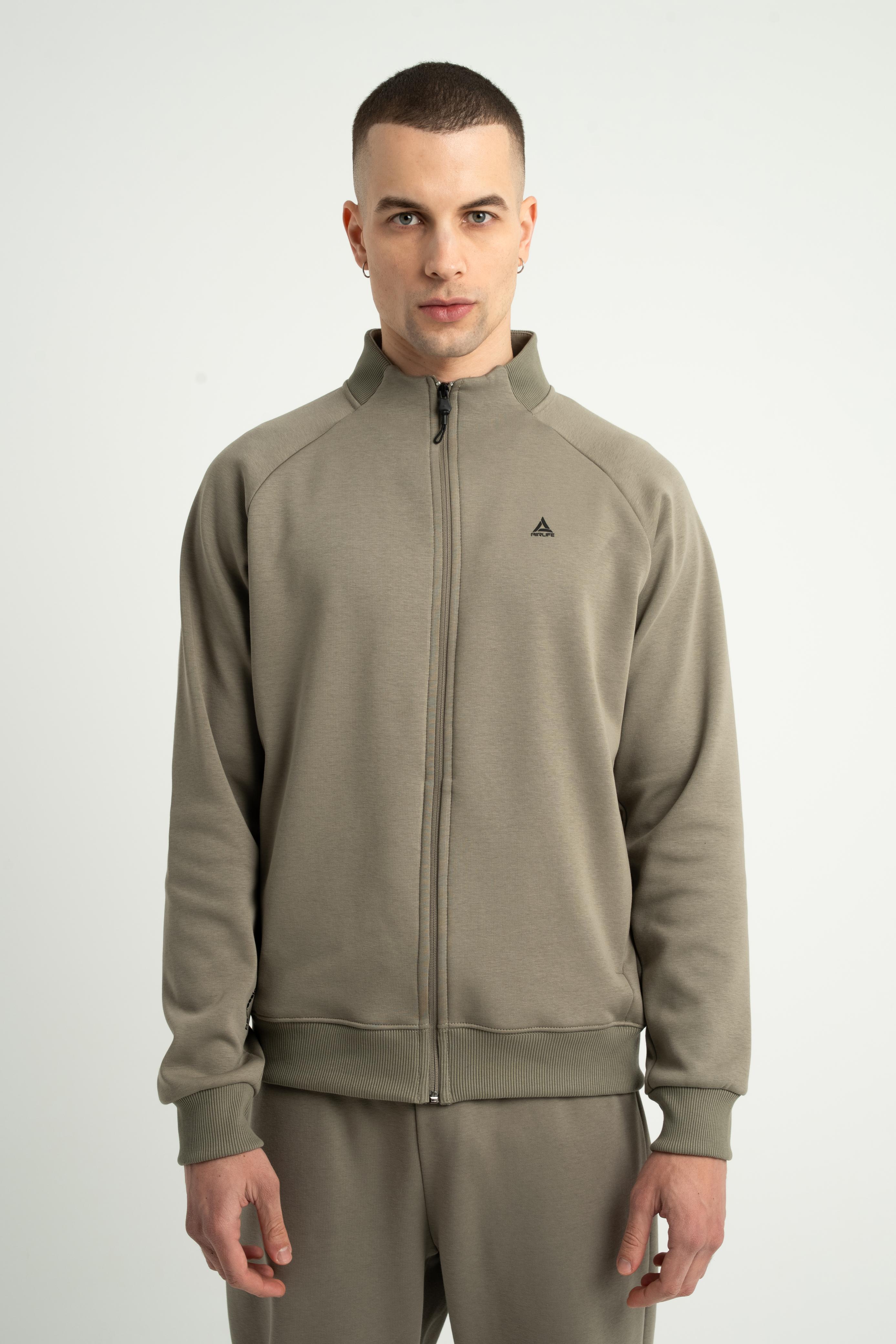 Airlife Tech Scuba Zip-Up Track Jacket in Olive